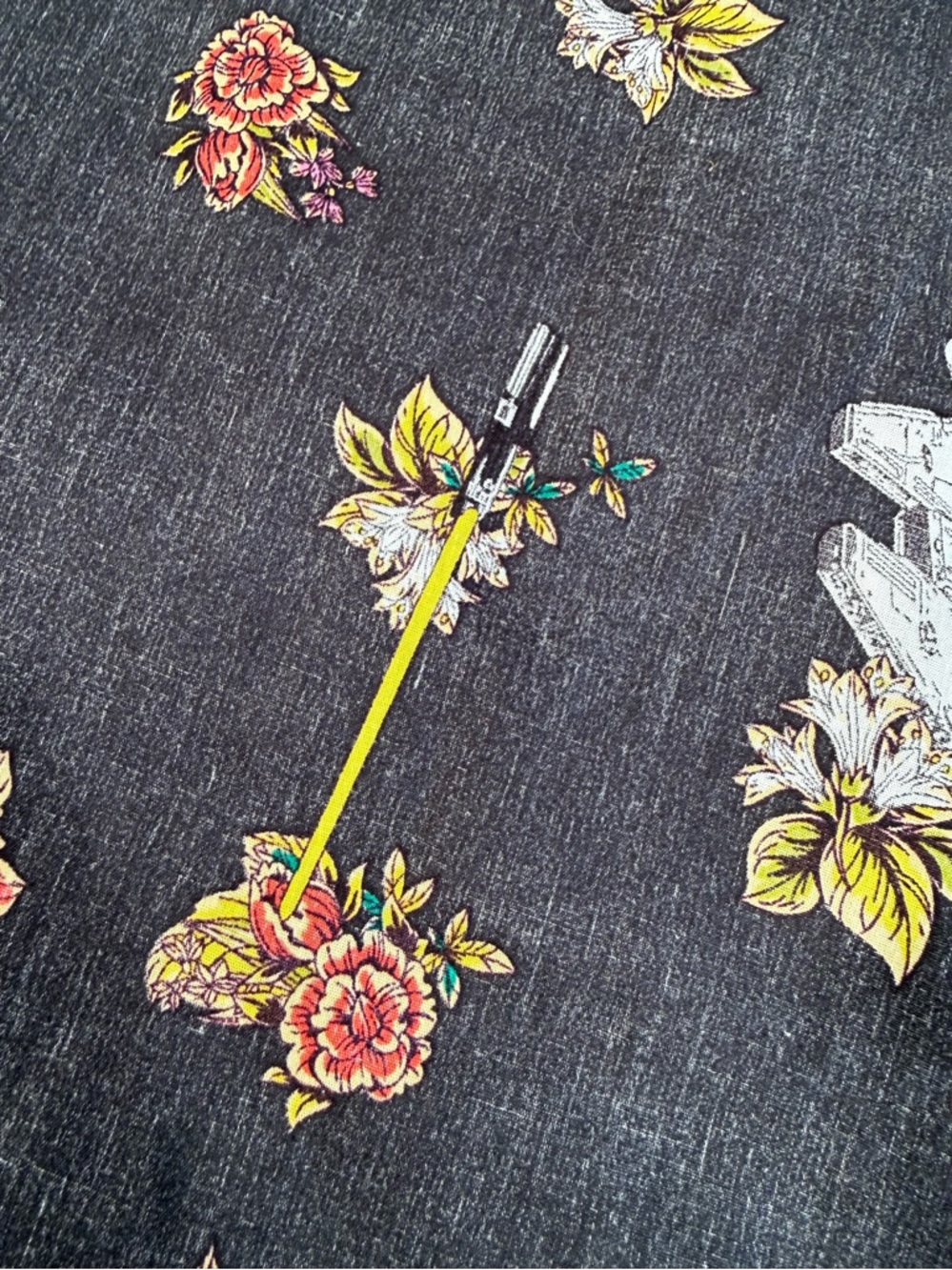 Star Wars Floral Stormtrooper X-Wing TIE Fighter Tropical Hawaiian Shirt Size S - Picture 13 of 14